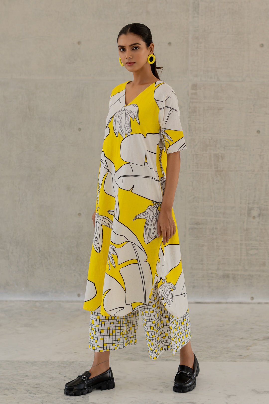 Plantain Orchard Kurta and Checks Palazzo Set - RTS - CiceroniKurta Set, Everyday WearSilai Studio