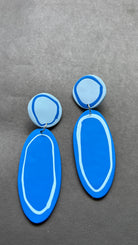 Playful Oval - Cobalt and Pale Blue - CiceroniEarringsColoured Ears