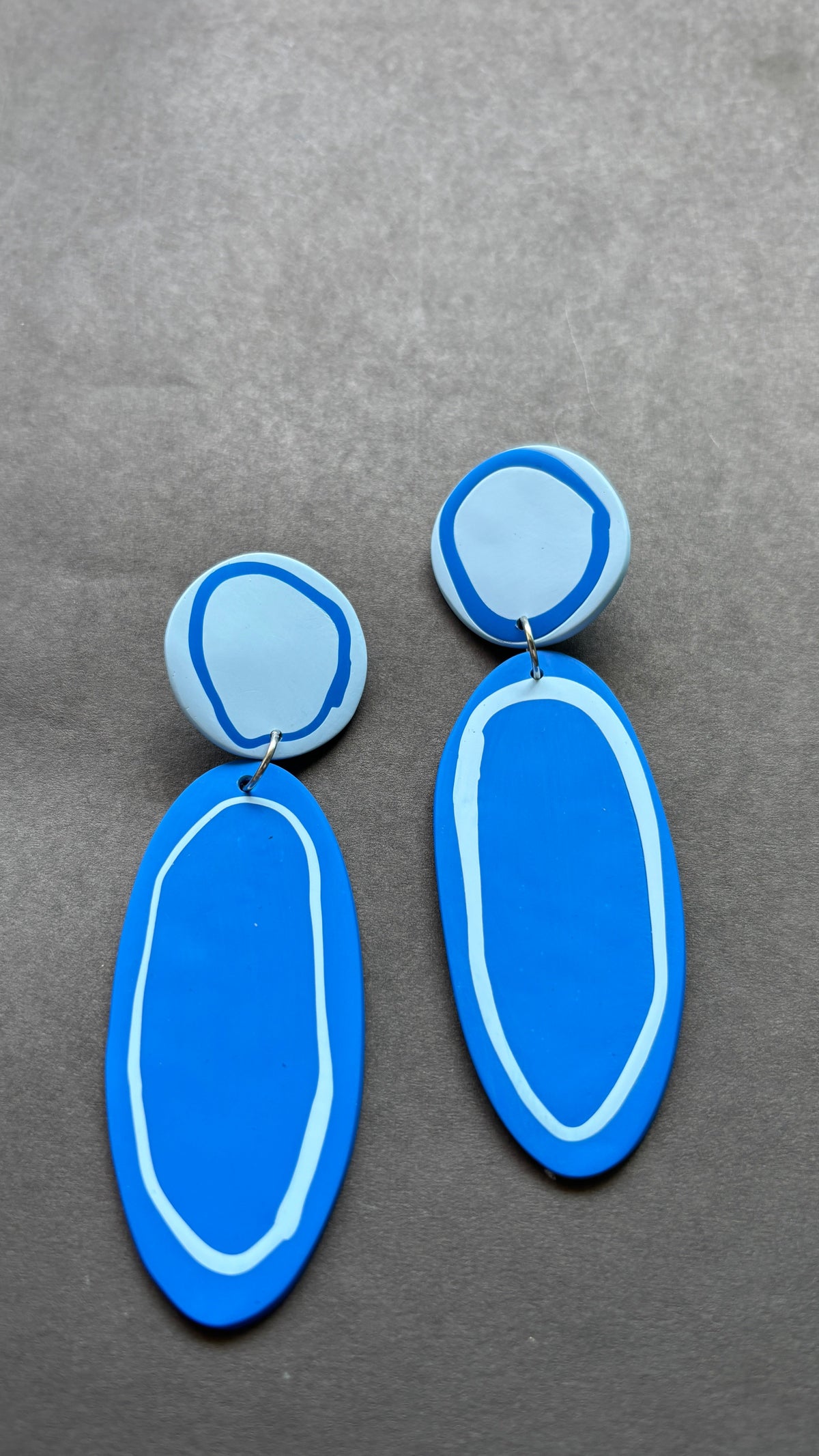 Playful Oval - Cobalt and Pale Blue - CiceroniEarringsColoured Ears