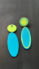 Playful Oval - Pistachio and Sky Blue - CiceroniEarringsColoured Ears