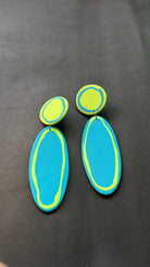 Playful Oval - Pistachio and Sky Blue - CiceroniEarringsColoured Ears