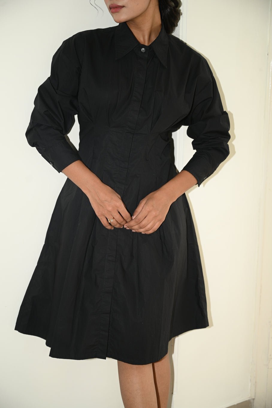 Pleated Shirt Dress - CiceroniDressesKaro