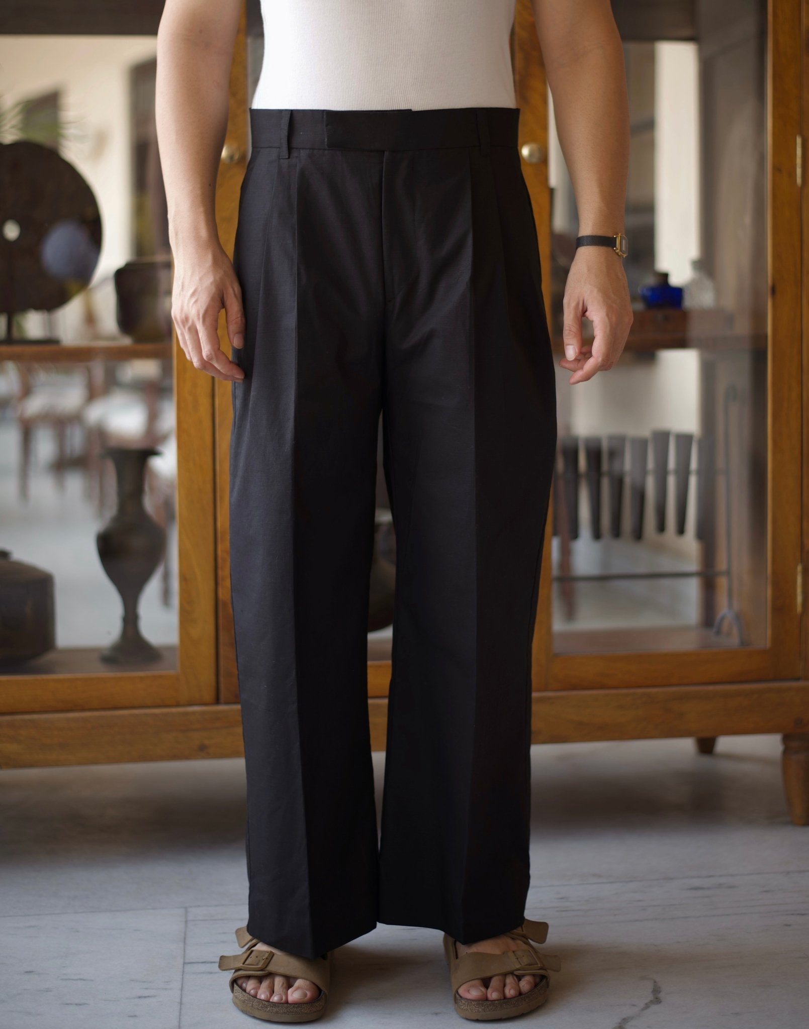 Pleated Straight Leg Trouser - CiceroniTrousersKaro