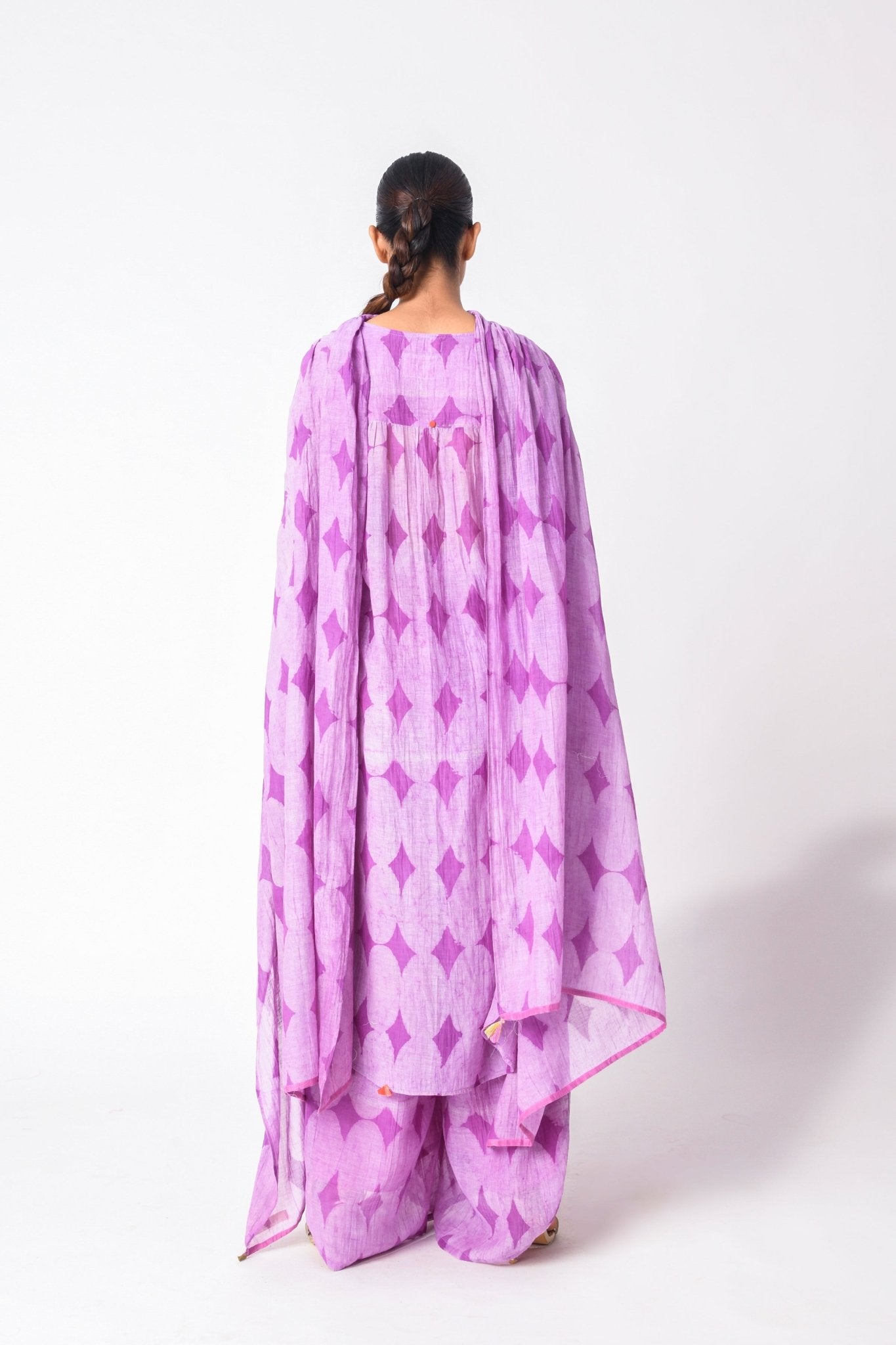 Plum Dupatta Set - CiceroniKurta SetsJayati Goenka