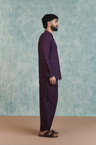 Plum Linen Men's Barrel Pants - CiceroniPantsSaphed