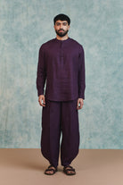 Plum Linen Men's Barrel Pants - CiceroniPantsSaphed