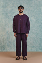 Plum Linen Men's Lounge Pants - CiceroniPantsSaphed