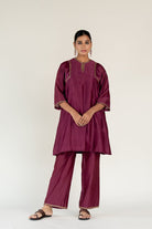 Plum Zainab Kurta (Set of 2) - CiceroniKurta Set, Festive WearNirjara