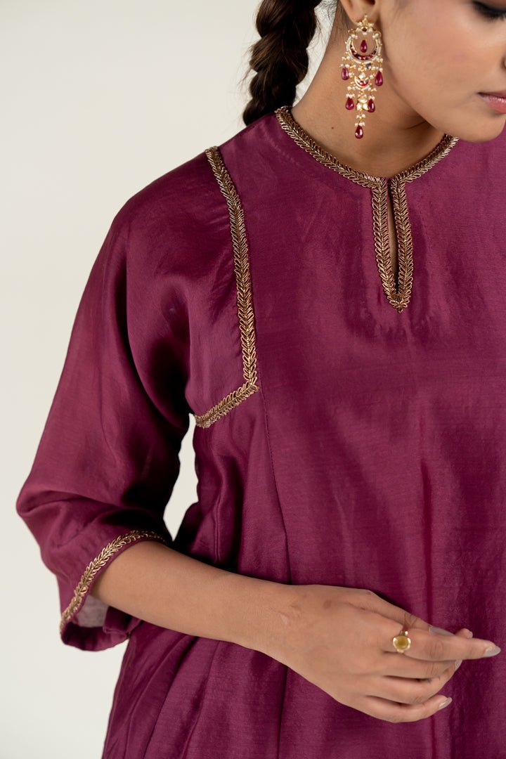 Plum Zainab Kurta (Set of 2) - CiceroniKurta Set, Festive WearNirjara