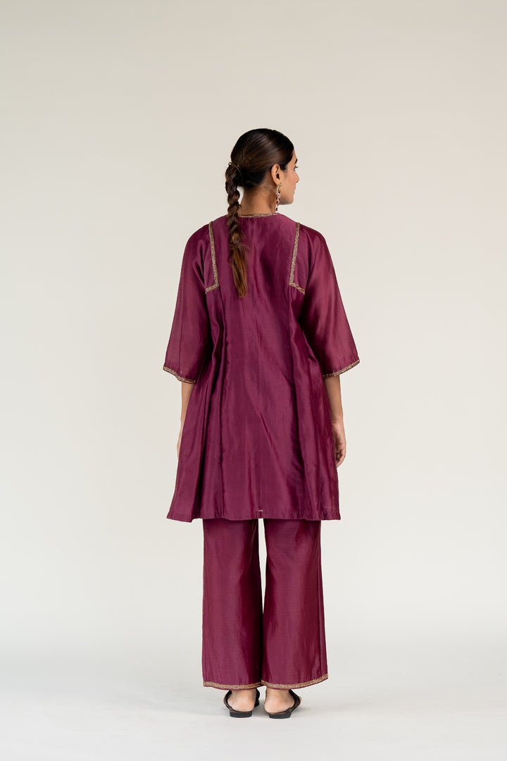 Plum Zainab Kurta (Set of 2) - CiceroniKurta Set, Festive WearNirjara