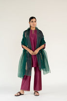 Plum Zainab Kurta Set with Shama Odhani - CiceroniKurta Set, Festive WearNirjara