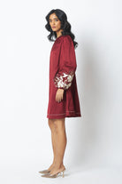 Poey - Sculpted Sleeve Shift Dress - CiceroniDressMadder Much