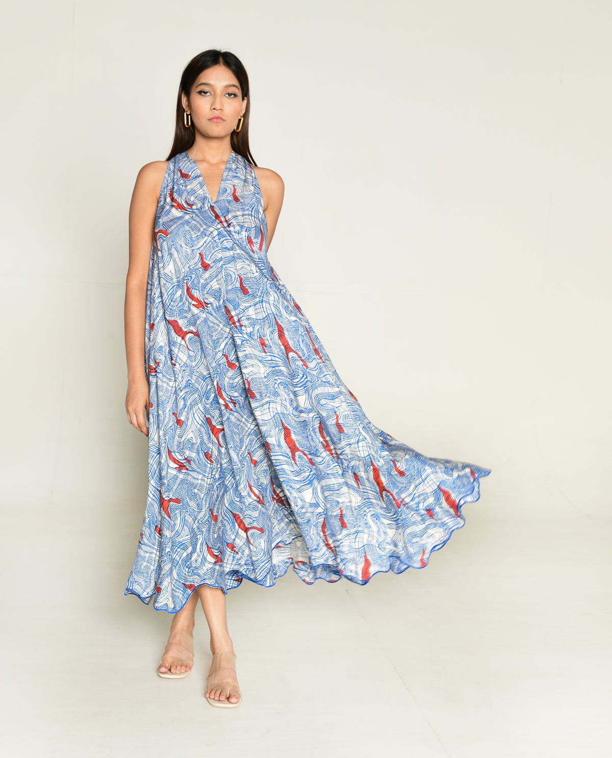 Ponzo Halter Neck Maxi Dress - CiceroniDressesRias Jaipur