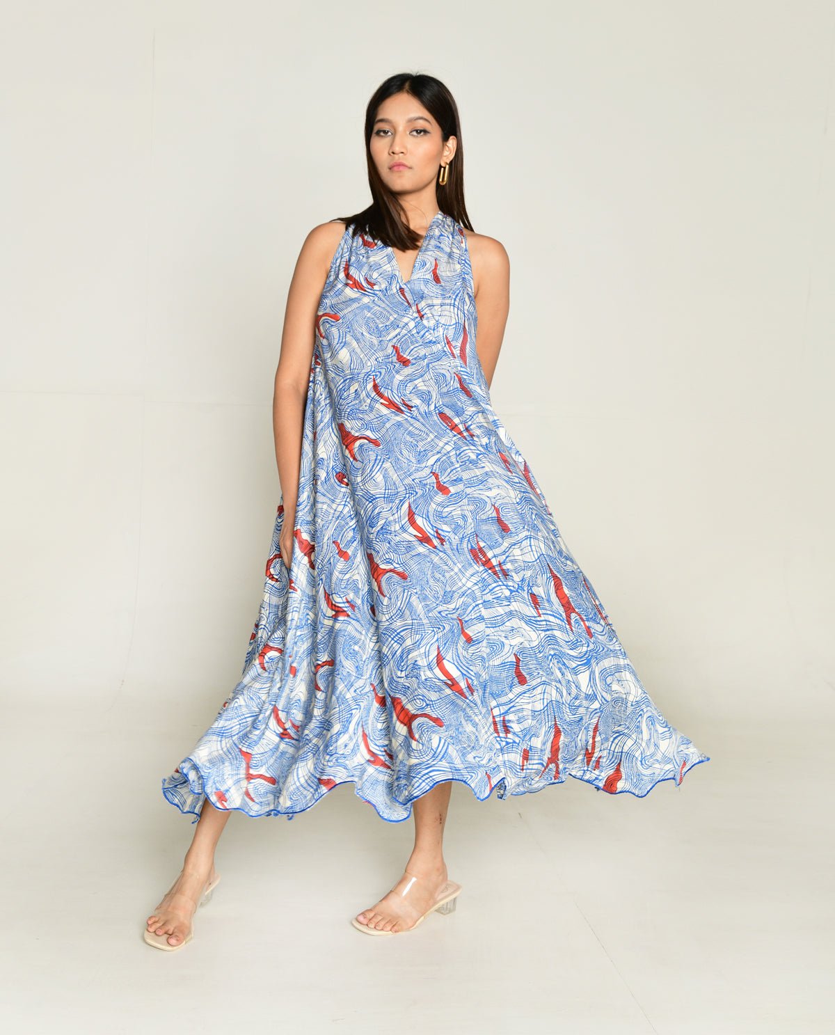 Ponzo Halter Neck Maxi Dress - CiceroniDressesRias Jaipur