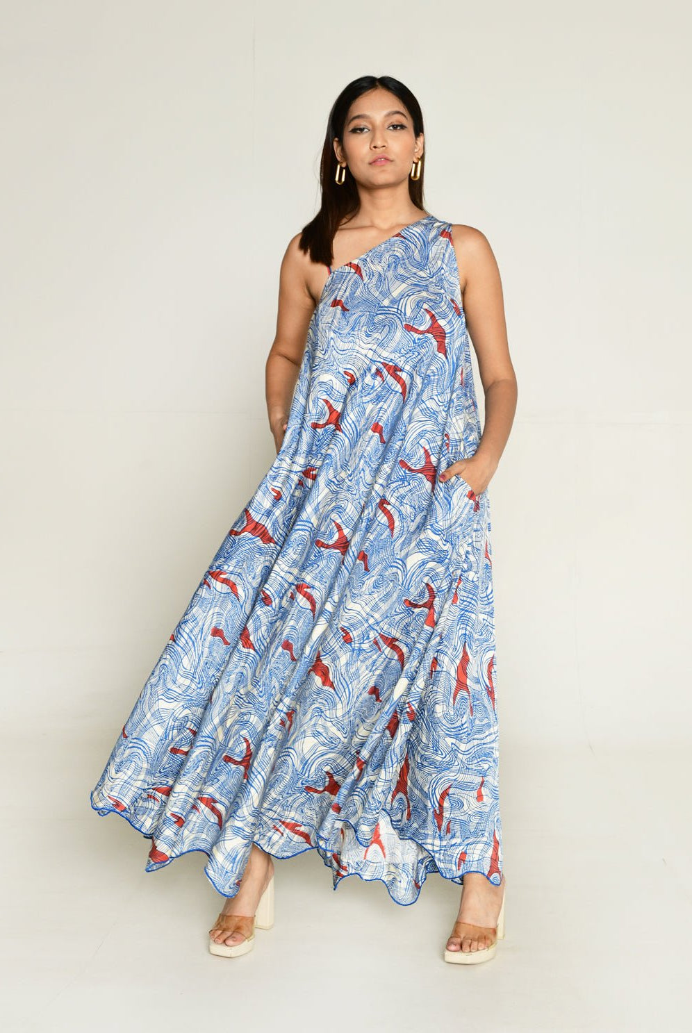 Ponzo One Shoulder Maxi Dress - CiceroniDressesRias Jaipur