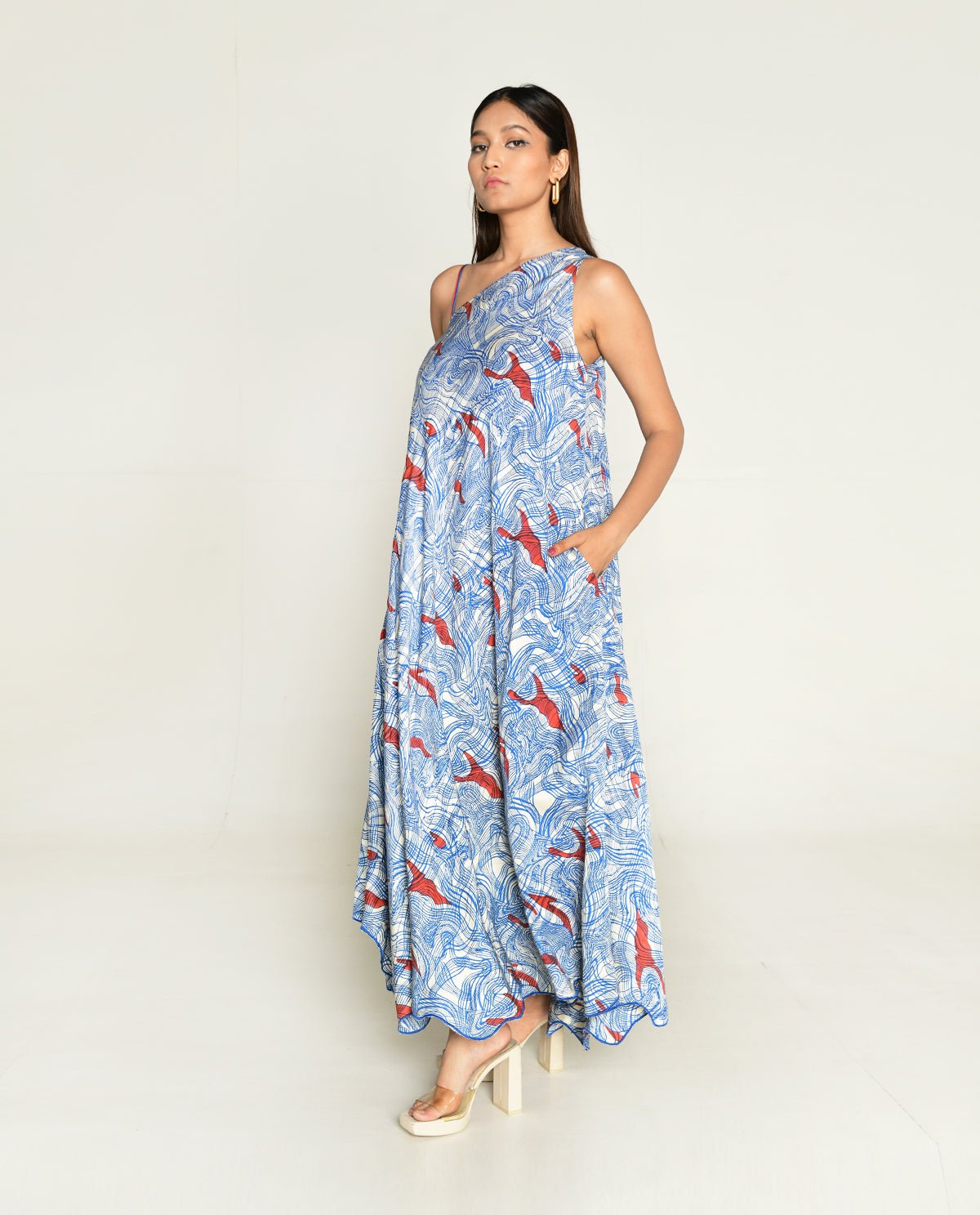 Ponzo One Shoulder Maxi Dress - CiceroniDressesRias Jaipur