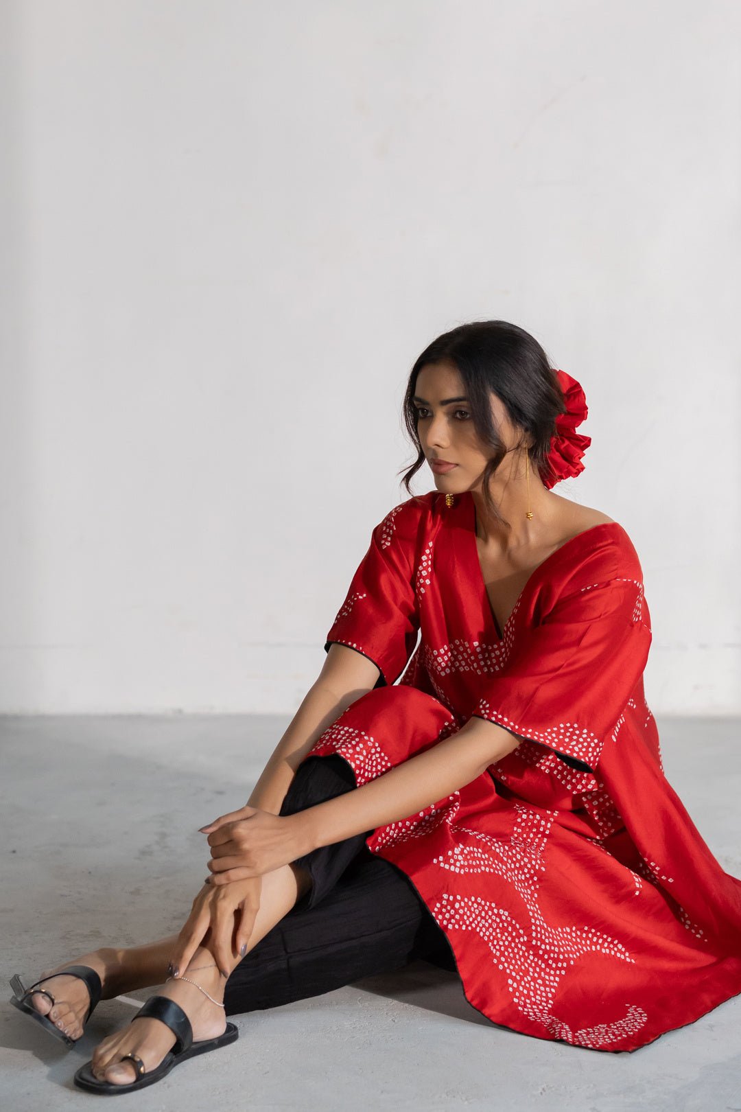 Poppy Fields Bandhani Kurta Set - CiceroniKurta SetSilai Studio