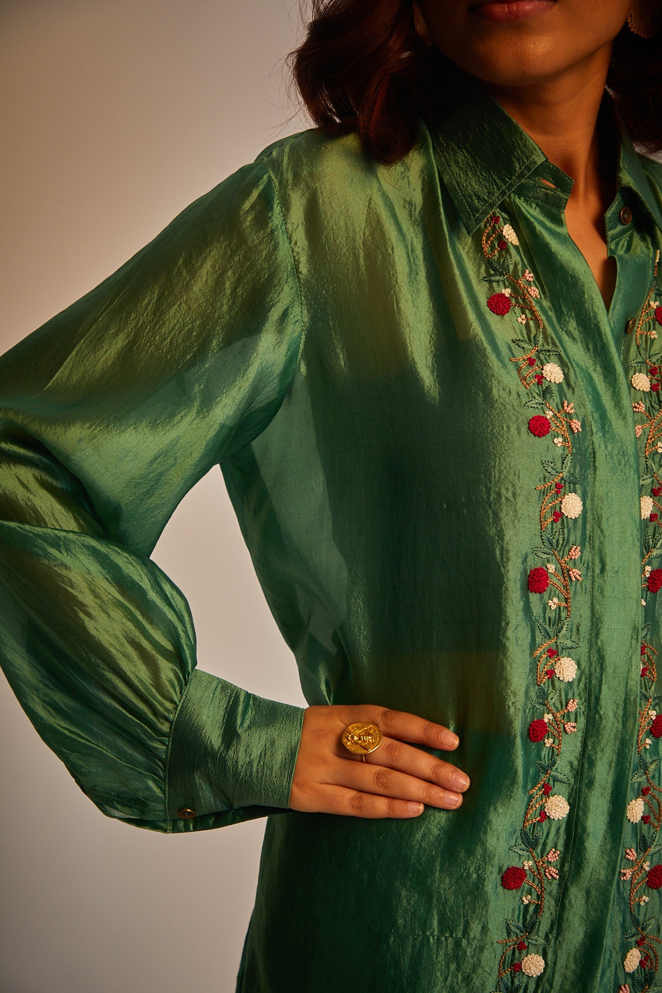 Poppy Silk Set - Green - CiceroniCo - ord SetAmbrosia