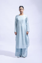 Powder Blue Silk Set - CiceroniKurta Set, Everyday WearJayati Goenka