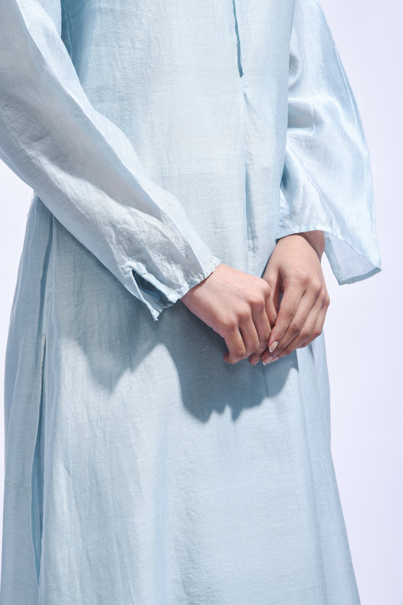 Powder Blue Silk Set - CiceroniKurta Set, Everyday WearJayati Goenka