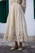 Primrose Skirt - Ecru and Red - CiceroniSkirtsKhyati Rughani