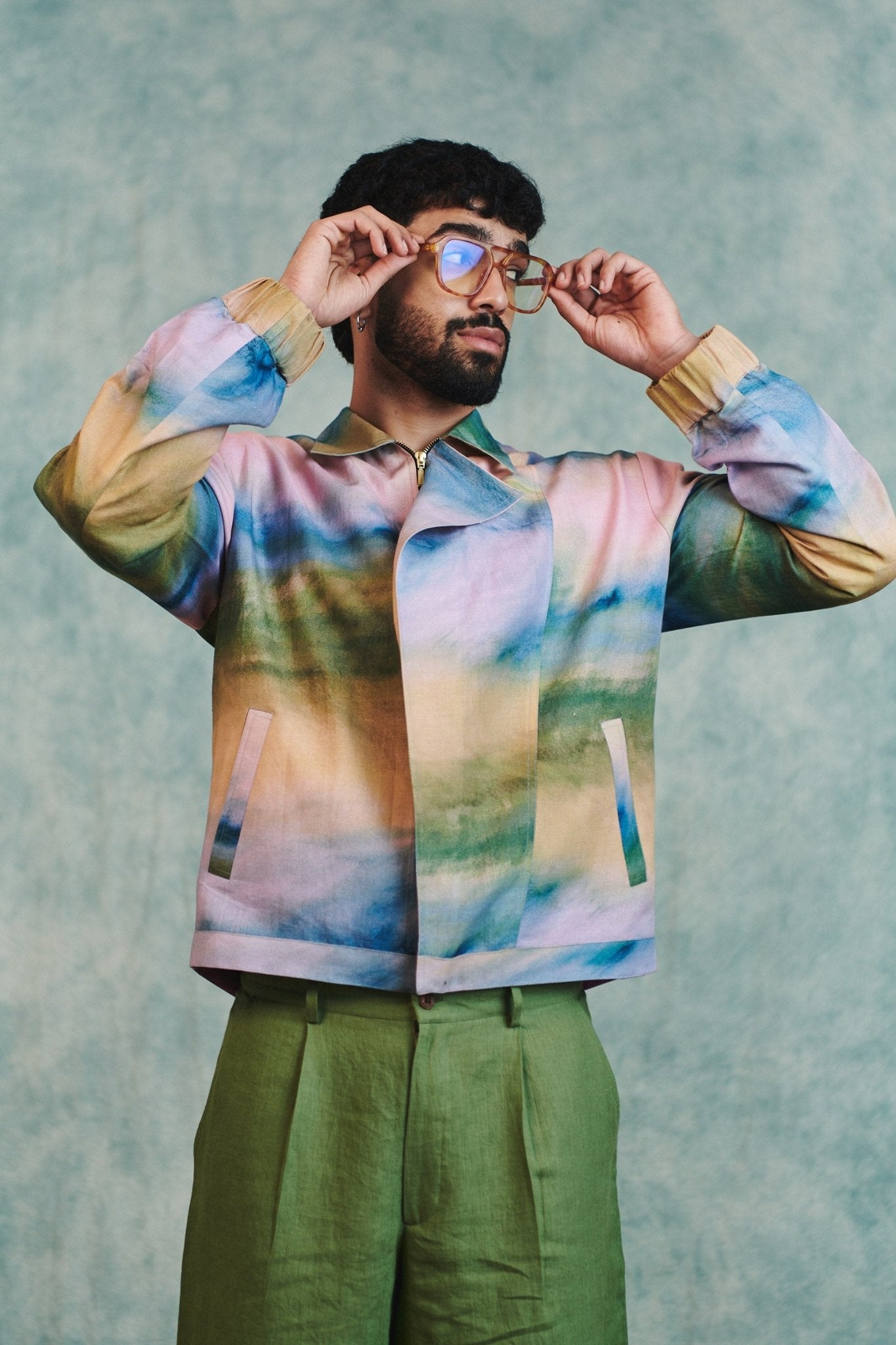Prism Co - Linen Men's Flap Jacket - CiceroniJacketsSaphed