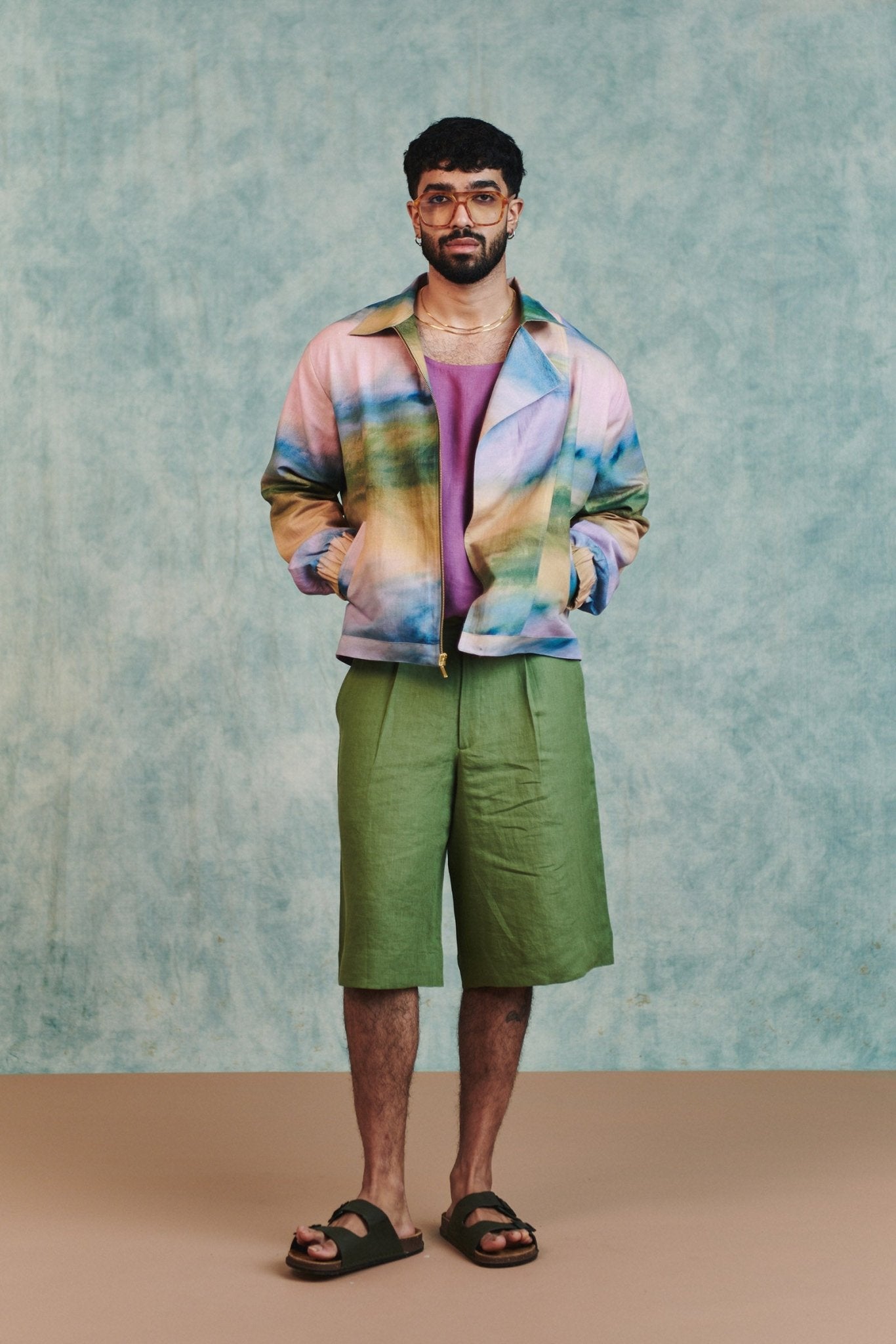 Prism Co - Linen Men's Flap Jacket - CiceroniJacketsSaphed