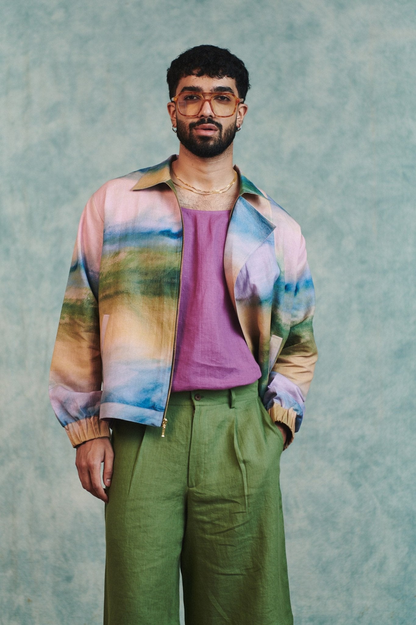 Prism Co - Linen Men's Flap Jacket - CiceroniJacketsSaphed