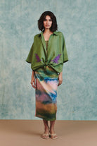 Prism Co - Linen Midi Skirt - CiceroniSkirtsSaphed