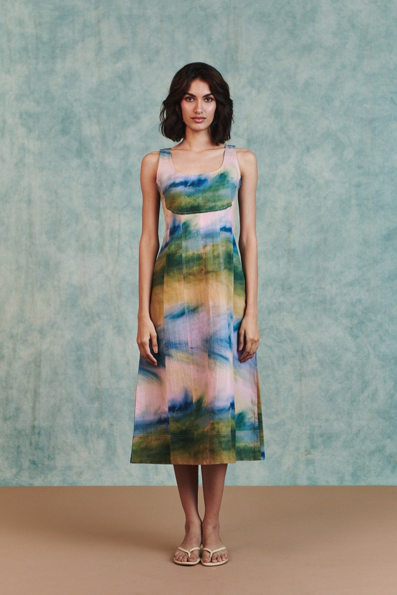 Prism Co - Linen Panelled Dress - CiceroniDressesSaphed