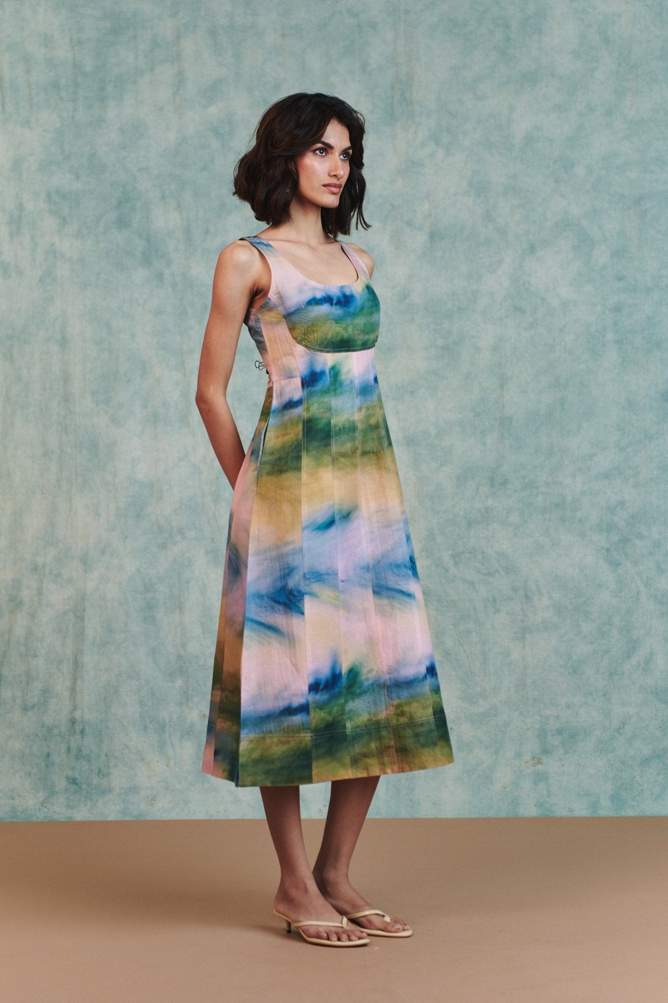 Prism Co - Linen Panelled Dress - CiceroniDressesSaphed