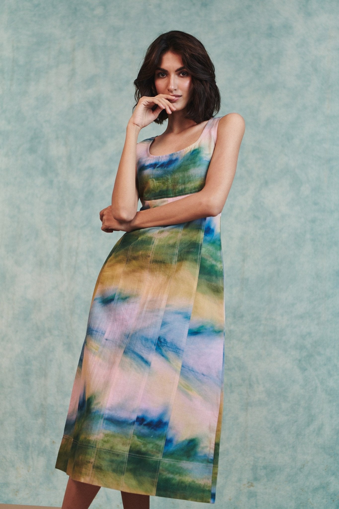 Prism Co - Linen Panelled Dress - CiceroniDressesSaphed