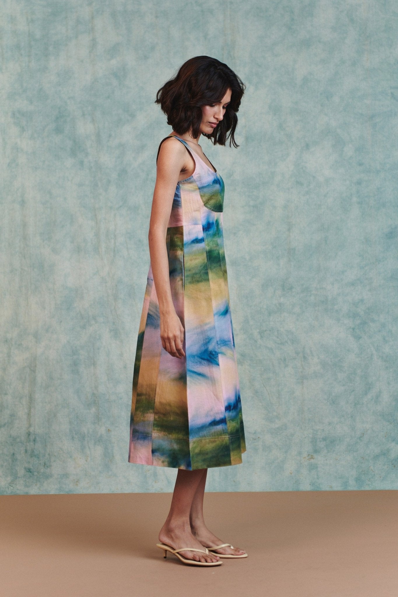 Prism Co - Linen Panelled Dress - CiceroniDressesSaphed