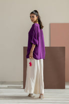 Purple and Off White Set - CiceroniCo-ord SetTussah