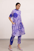 Purple Lily Printed Dress Set - CiceroniKurta Set, Everyday WearSilai Studio