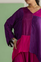 Purple Magenta Colour Block Set - CiceroniCo-ord SetTussah