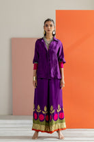 Purple Shirt with Lampi Gota Co-ord Set - CiceroniCo-ord SetTussah