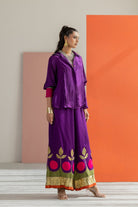 Purple Shirt with Lampi Gota Co-ord Set - CiceroniCo-ord SetTussah