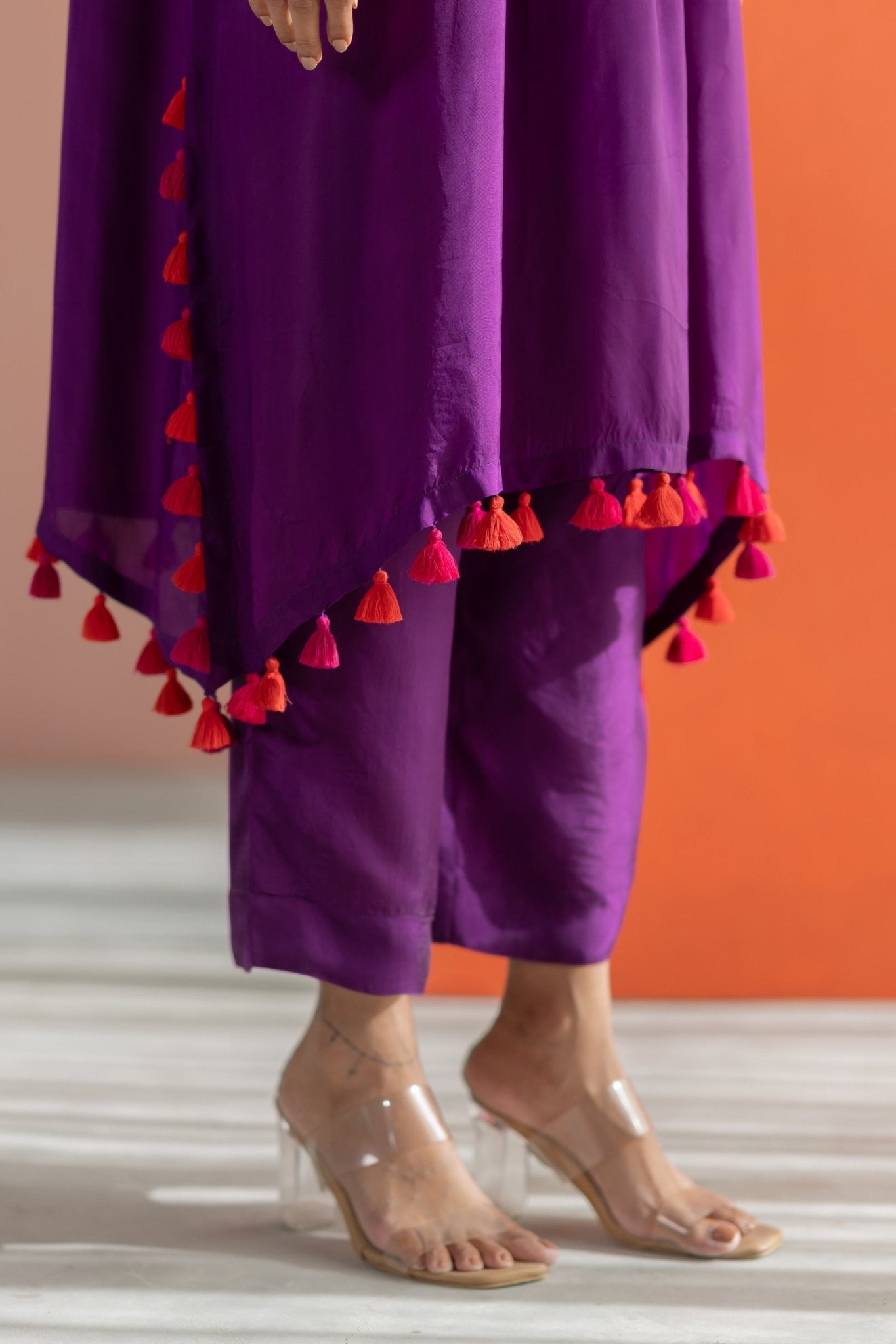Purple Silk Kurta Set - CiceroniKurta Set, Festive WearTussah