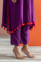Purple Silk Kurta Set - CiceroniKurta Set, Festive WearTussah