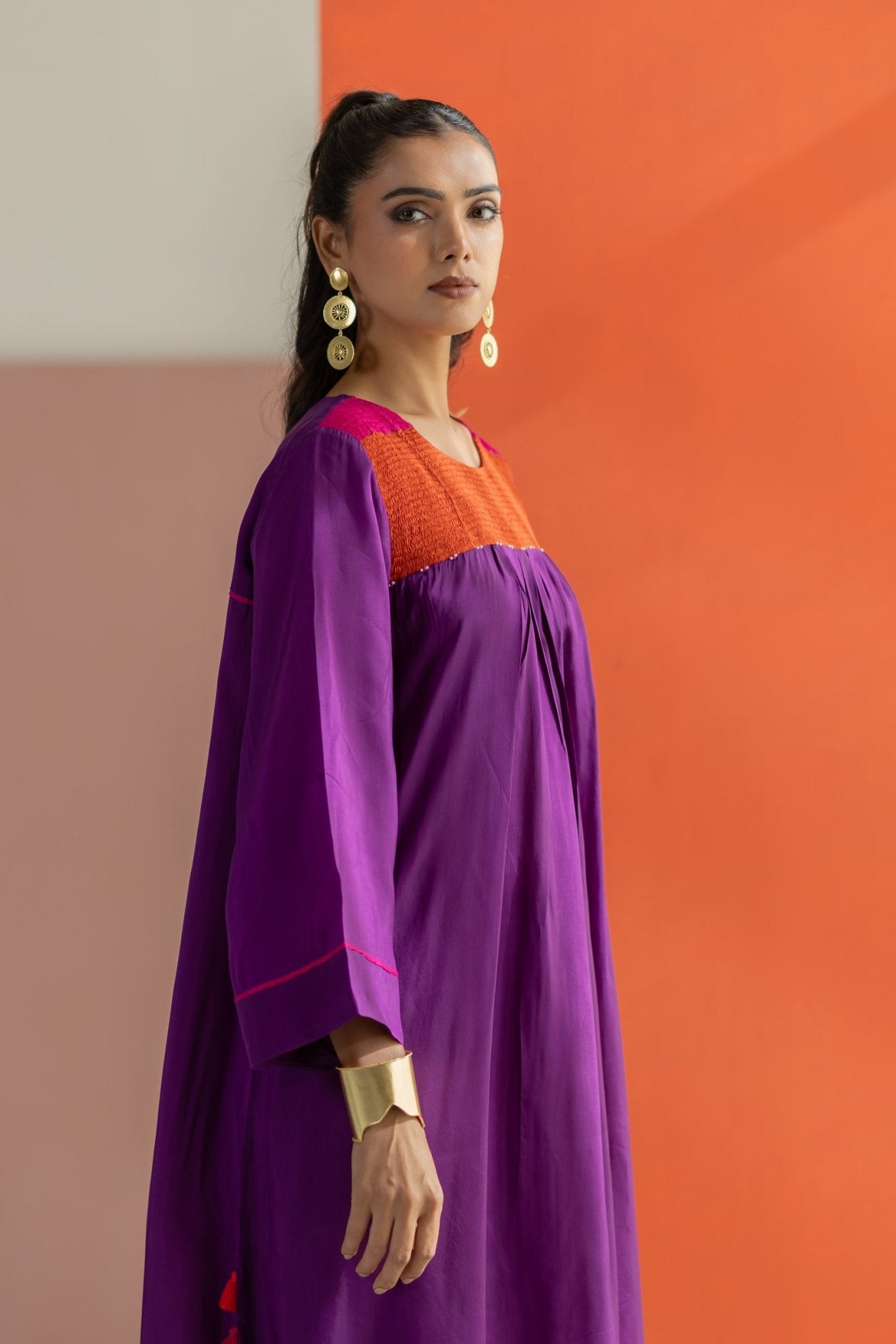 Purple Silk Kurta Set - CiceroniKurta Set, Festive WearTussah