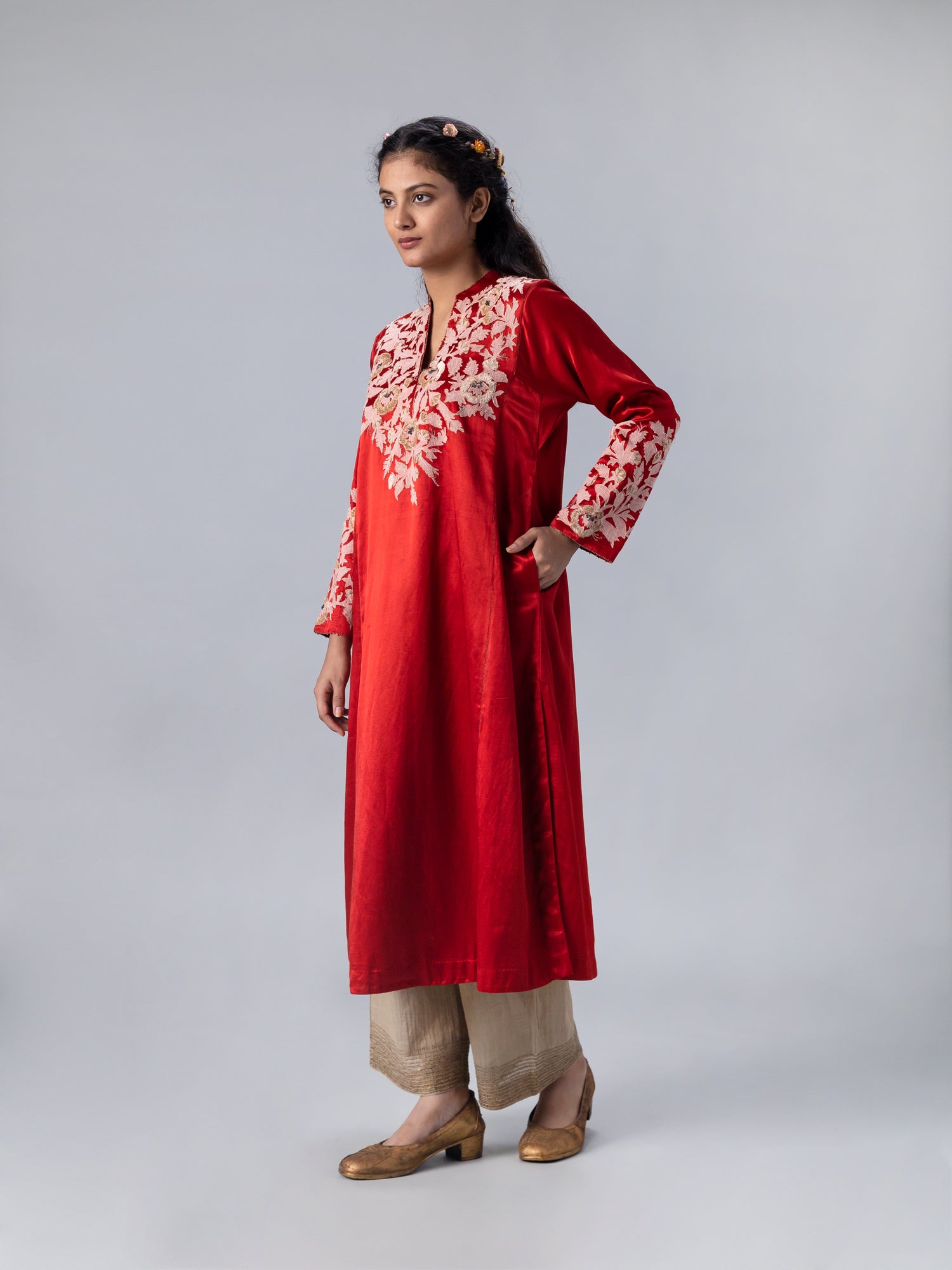 Puspita Red Kurta - CiceroniKurtaShades of India