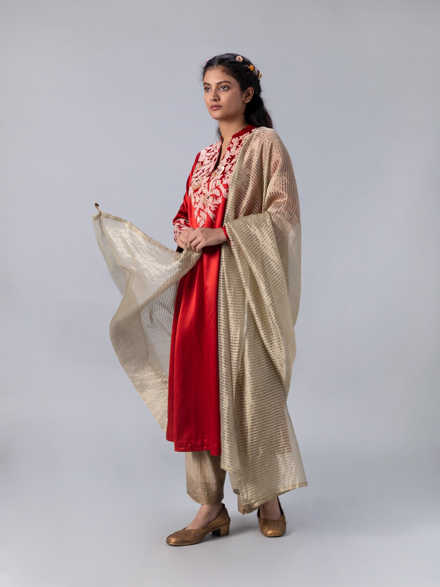 Puspita Red Kurta - CiceroniKurtaShades of India