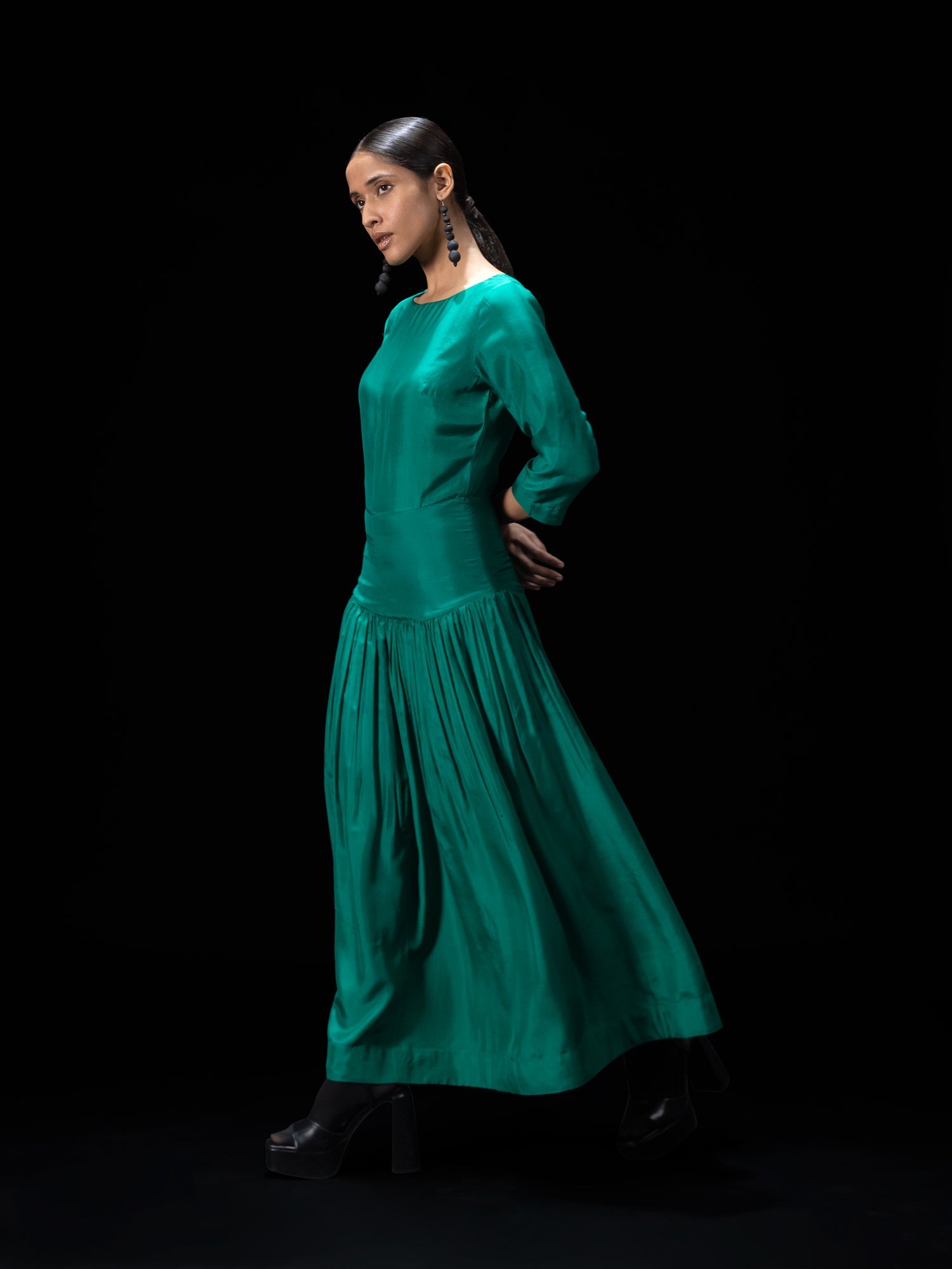 Radius Green Dress - CiceroniDressesShades of India