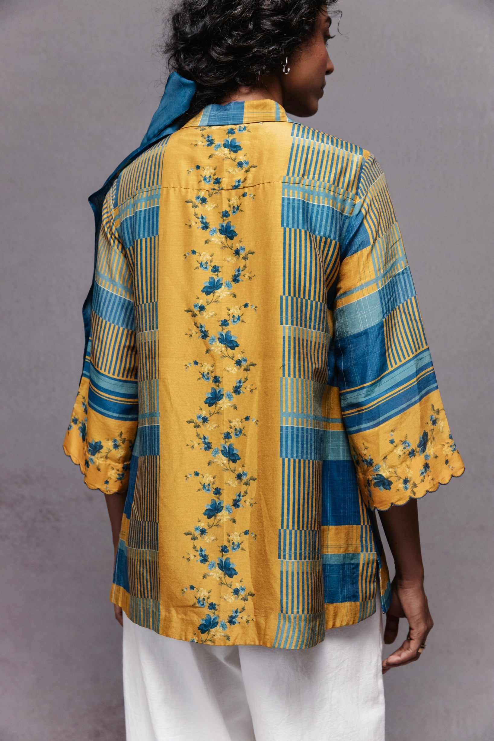 Raha Shirt in Blue Checks Set - CiceroniCo-ord SetSubbah