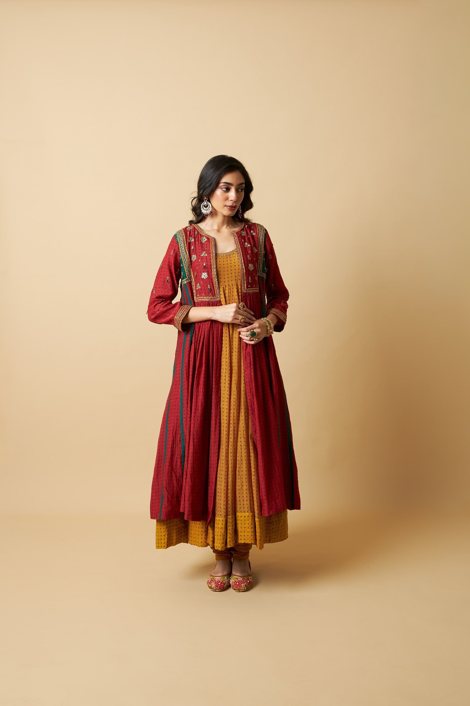 Rangrez Embroidered Kurta Set- Set of 3 - CiceroniKurta Set, Festive WearPants and Pajamas