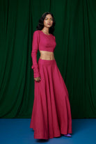 Rani Linen Crop Top and Ghera Skirt - CiceroniSkirt SetSaphed