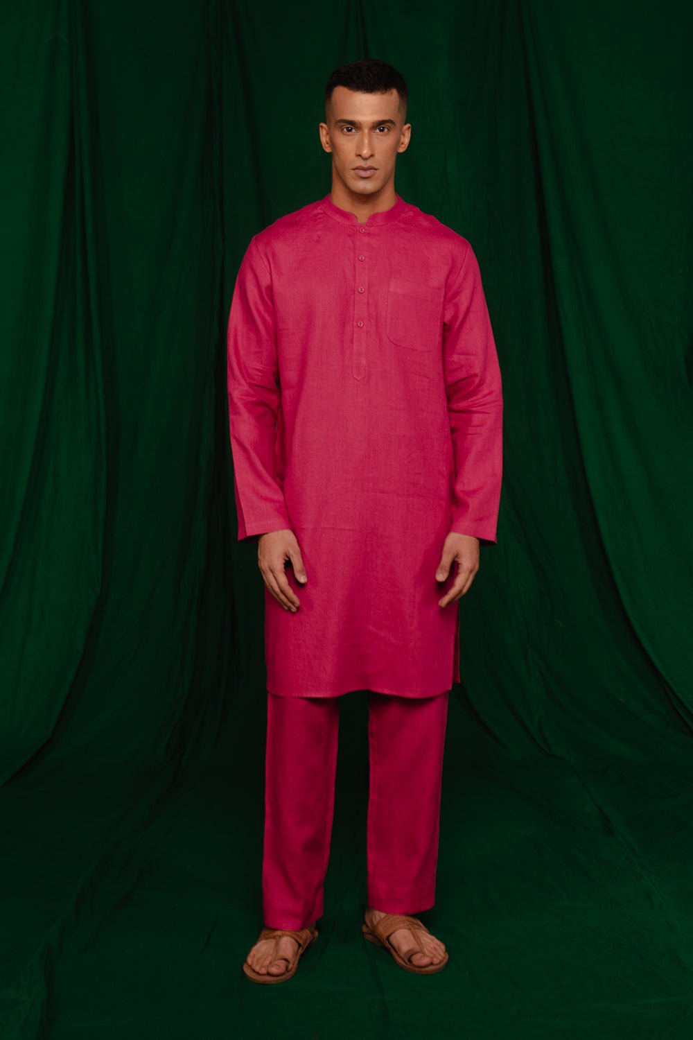 Rani Linen Men's Kurta - CiceroniKurta, Festive WearSaphed