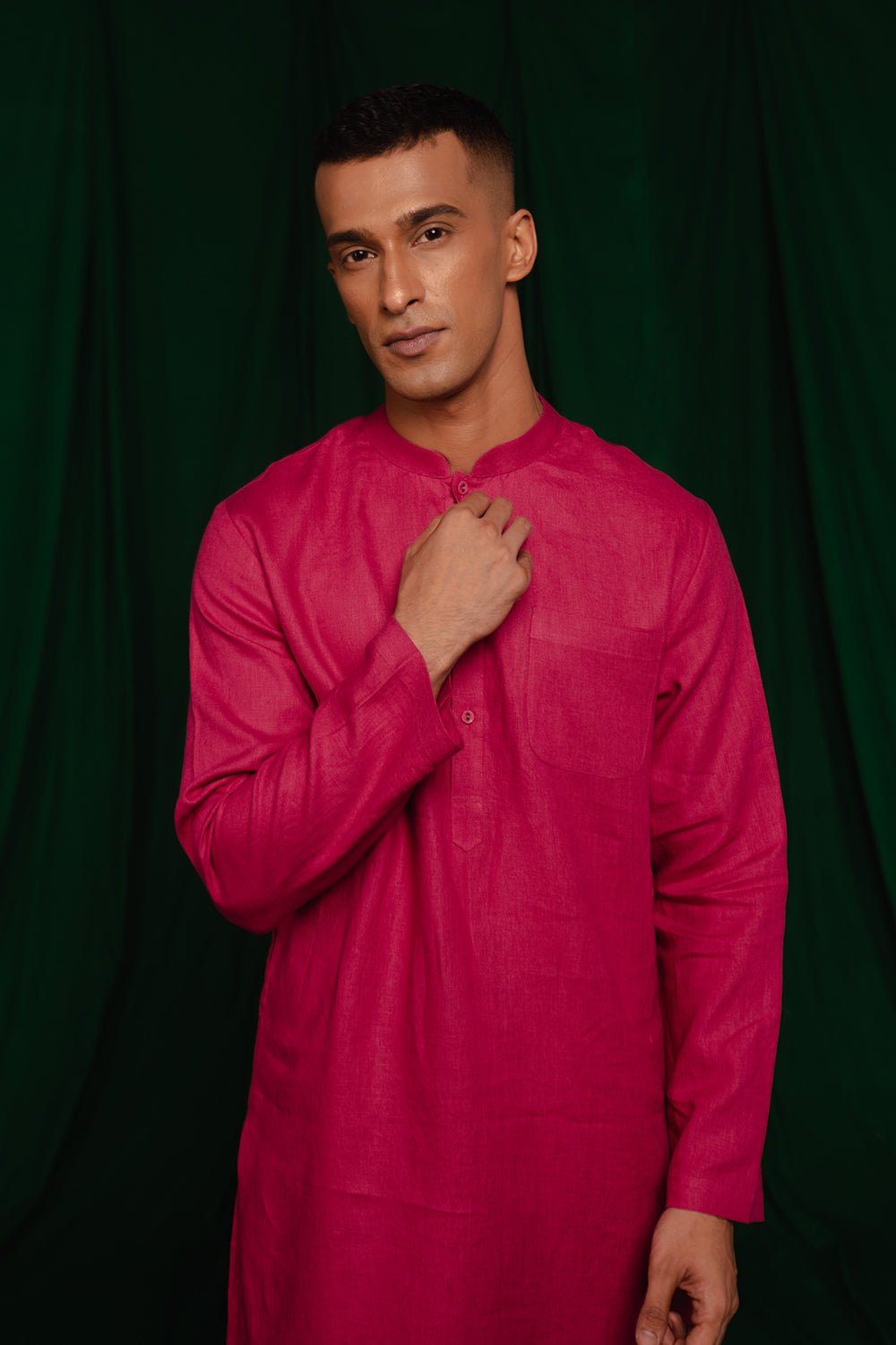 Rani Linen Men's Kurta - CiceroniKurta, Festive WearSaphed