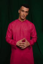 Rani Linen Men's Kurta - CiceroniKurta, Festive WearSaphed